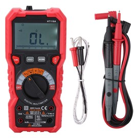 HT118A Handheld Digital Multimeter AC/DC Volt Amp Ohm Capacitance Hz Temp Tester w/ Flashlight