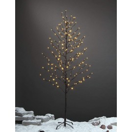 LIGHTSHARE 5Ft 200L Lighted Star Light,Warm White, Brown Branch