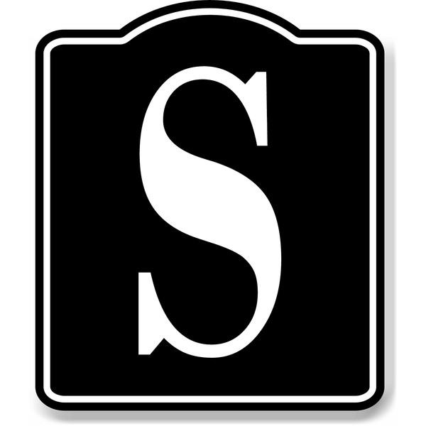Letter S Bin Aisle Row Marker Label BLACK Aluminum Composite