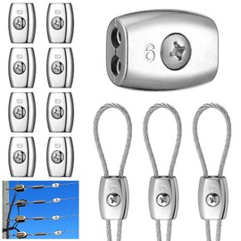 Moxweyeni 10 Pcs Electric Rope Connectors 6 mm Poly Rope Connector Electric Fence Connectors Heavy Duty Wires Splicer Galvanized Steel for Agricultural Fencing Connection