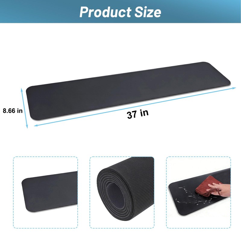 Refrigerator Spill Floor Liner Mat,37'' x 8.66'',Diatomaceous Earth Splash Guard