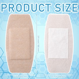 Funtery 30 Pcs Large Sensitive Skin Bandages Silicone Adhesive Bandages Bulk Baby Child Elderly Painless Removal Silicone Bandages for Sensitive Fragile Skin Delicate Sensitive Skin Wounds 3.9 x 2 in