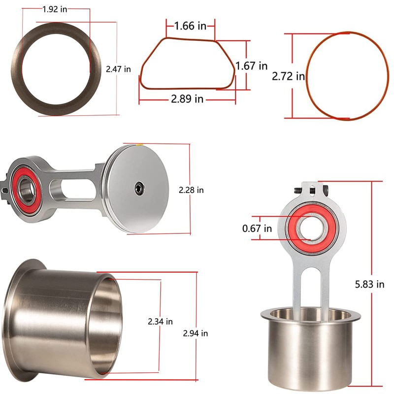 YMT KK-4835 Compressor Piston Kit - Connecting Rod Replacement Kit