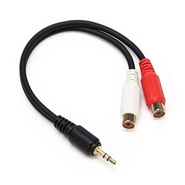 AHIER AHIER 3.5mm Gold 1/8 Stereo Mini Jack Male to 2 Female RCA Adapter Audio (20cm)
