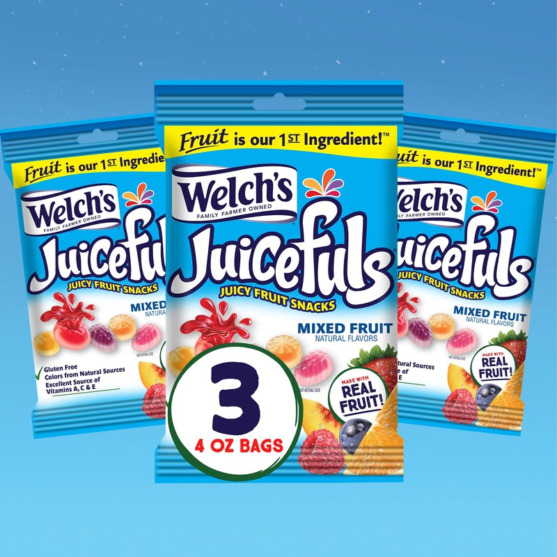 Welch's Juicefuls Juicy Fruit Snacks, Mixed Fruit, Fruit Gushers, Gluten