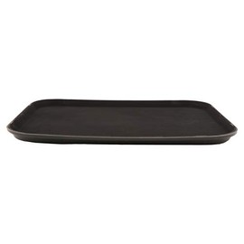 G.E.T. NS-1216-BK BPA-Free Non-Slip Plastic Rectangular Serving Tray, 12" x 16", Black