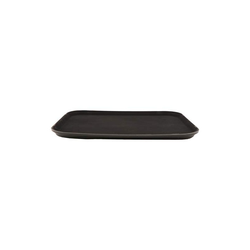 G.E.T. NS-1216-BK BPA-Free Non-Slip Plastic Rectangular Serving Tray, 12" x