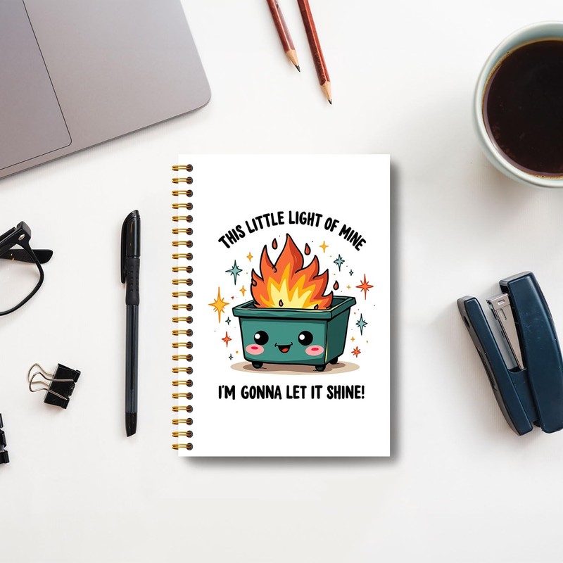 Guymn This Little Light of Mine Dumpster Fire Notebook, Dumpster
