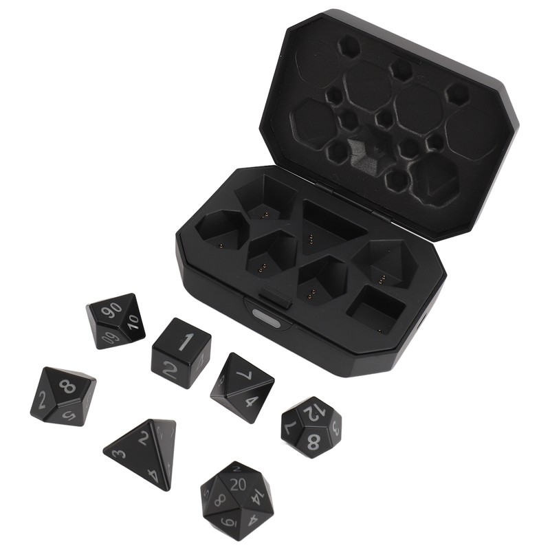 7PCS Light Up Dice ABS Rechargeable LED Electronic Polyhedral Dice