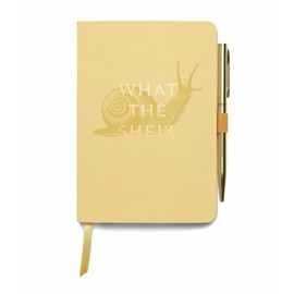 DesignWorks Ink Vintage Sass 4.1" x 5.8" Soft Notebook With Pen, 96 Sheets, What The Shell