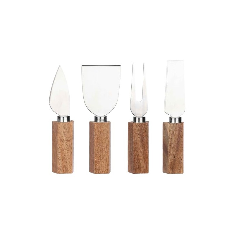 THUN - Set tagliere con coltelli formaggio - legno -