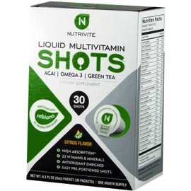 NutriVite NutriVite Citrus Flavor Liquid Multivitamin Shots, 0.3-Ounce Packet 30-Count Box