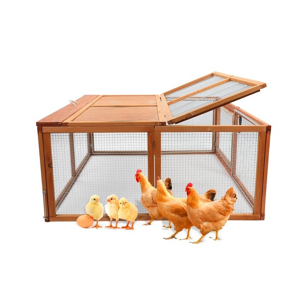 Magshion Wooden Chicken Coop Rabbit Hutch Pet Cage Wood Small Animal Poultry Cage Run