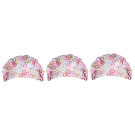 3pcs Adjustable Printed Cotton Nurse Working Hat for Operating Room Pink Cap for Doctors and Healthcare Professionals Breathable Sanitary Spa and Chemo Hair Cover