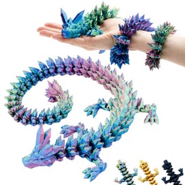 3D Dragon - Dragon Egg with Dragon 60 cm Figure | Surprise Dragon in Blue/Green/Purple | Movable Figure for Children, Collectors & Fantasy Fans (Blue/Green/Purple)