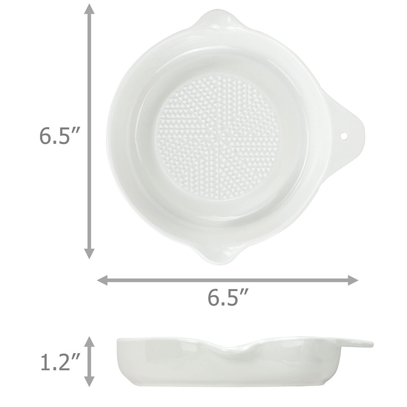 EIKS Ceramic Ginger Grater for Grinding Wasabi Fruits Vegetables Ginger