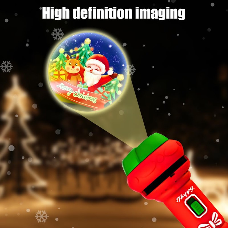 Durdiiy Flashlight Projector for Kids, Christmas 24 Patterns Slide Projector