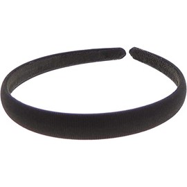 Black Satin Ribbed Strong Headband Alice Band Black 4 Sizes (1.5cm)