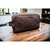 bark&bison Leather Travel Toiletry Bag - Handcrafted from Finest Full