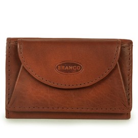 Branco 105 Small Mini Wallet Size XS Genuine Leather for Men and Women in Many Colours, brown, coin purse