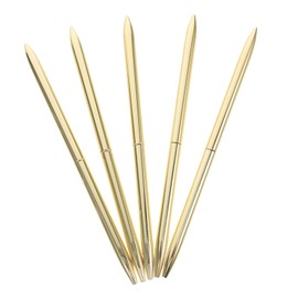 Operitacx 5st Rotierender Kugelschreiber Klassischer Kugelschreiber Verchromte Knöpfe Mikroscharniere Business Pen Kugelschreiber Potentiometerkappenknöpfe Drehknopf Golden Rostfreier Stahl