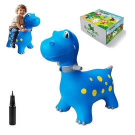 HotMax Bouncy Horse, Dinosaur Hopper Toys for Kids, Inflatable Ride on Bouncy Animals Toys for Toddlers, Jumping Horse for Baby Birthday Gift for Boy or Girl 18 Months 2-4 Year Old (Blue)