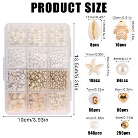 PEUTIER Beach Bracelet Making Kit, Beach Themed Bracelet Making Kit Conch Turtle Letter Heart Shape Beads Jewelry Bracelet Making Kit Art Craft Supplies for Women Girls