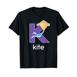 Kite Flying Alphabet Letter Kiteboarding Lover Kids T-Shirt