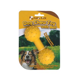 Pup's Pick Dog Chew Toy with Bell - Squeaky Chew Toys for Aggressive Chewers, Natural Rubber Puppy Chew Toys for Teething, Medium and Small Breeds Indestructible Dog Toy, Teething Toys for Puppies