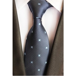 Elfeves - Corbatas de traje de fiesta para hombre con lazos florales pequeños, tela jacquard, Azul marino, Talla única