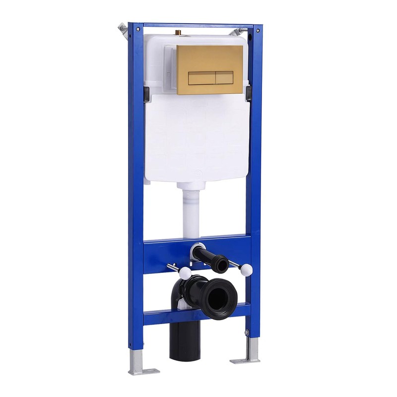UWT01H-GE Toilet Push Plate for Wall Element Golden Square Flush-Mounted