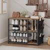 YATINEY Industrial 5-Tier Shoe Rack, Metal Shoe Storage Organizer with