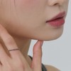 Gold&Dear 14KGP Simple Slim Cubic Ring White Cubic-Yellow Gold S-9