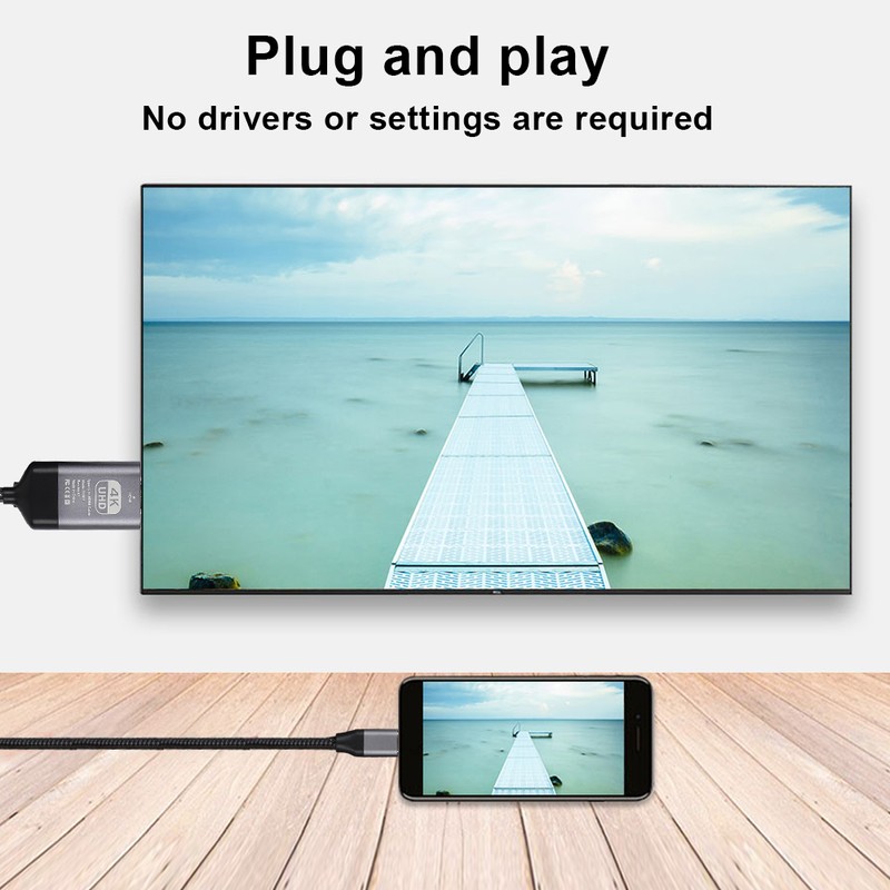 Type C to HDMI Cable 4K60hz Aluminum Shell Woven 2M