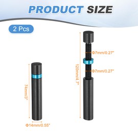 MECCANIXITY 2Pack Graphics Card GPU Support Bracket, GPU Stand Holder Magnetic Base 74-120mm Adjustable Height Brace for Desktop Video Card, Aluminum Alloy Black, Blue