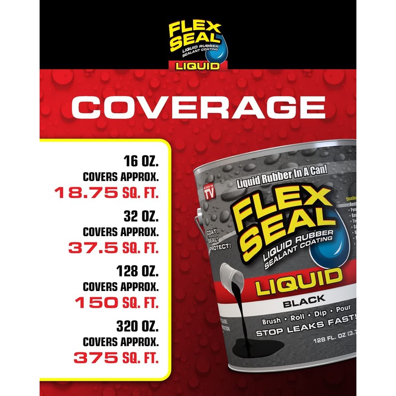 Flex Seal Liquid, Rubber Coating Sealant, Waterproof, Flexible, Breathable, and