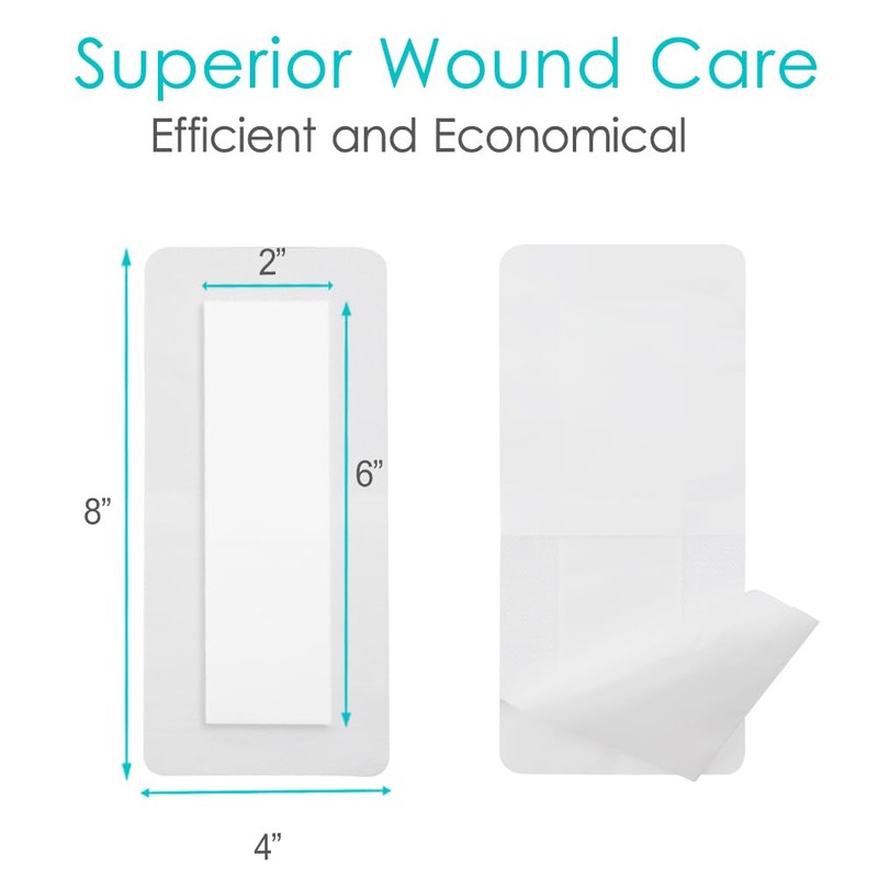 10 Pcs Waterproof Knee Replacement Dressing | 4x8 Inch Long