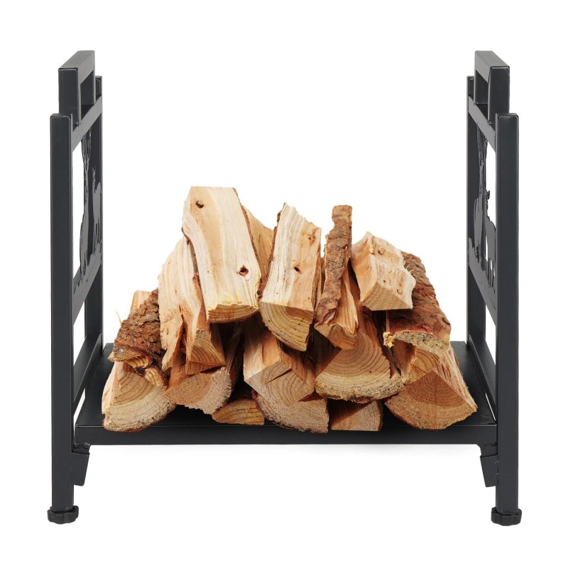 Sking Firewood Rack Holder Metal Outdoor Indoor Log Storage Bin