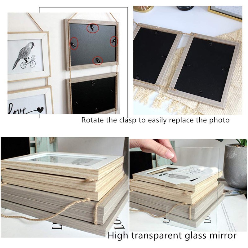 Triple Hanging Picture Frame,vertical collage picture frames,Rustic Wood Picture Frames