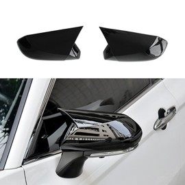AUCERAMIC Side Rear View Mirror Cover Cap Fit for Toyota Camry 2018-2025 LE SE XLE XSE Hybrid TRD Wing Mirror Protect Decorate Covers Auto Exterior Decoration Accessories (2PCS, Bright Black)
