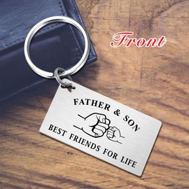 TGCNQ Christmas Keychain Gifts for Dad from Son, Gift for Dad Fathers Day Birthday Keyring with Heartfelt Love Message