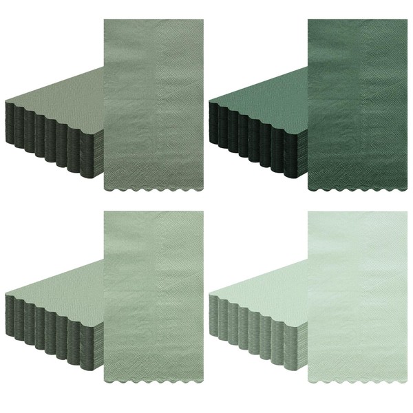 Zhanmai 100 Pack Cocktail Napkins 4.3 x 7.9 Inch Scalloped