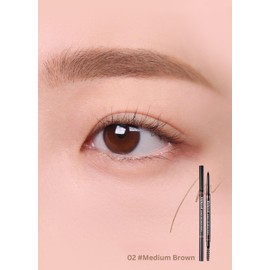 Lilybyred Skinny Mes Brow Pencil – Ultra-Slim 1.5mm Precision Tip, Long-Lasting, Natural Brows (02_Medium Brown, 1PC)
