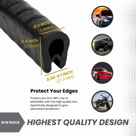 Edge Trim Black Small, Fits 1/16" (20 Feet)