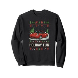 Pop Up Headlight Roadster Holiday Fun Ugly Sweater Sweatshirt