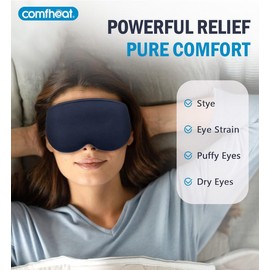 Comfheat 3D Contoured Sleep Eye Mask with Cooling/Heated Compress Gel Eye Mask for Puffiness/Dark Circles/Eye Bags/Dry Eyes/Stye Treatment, Light Blocking Sleeping Eye Mask, Washable