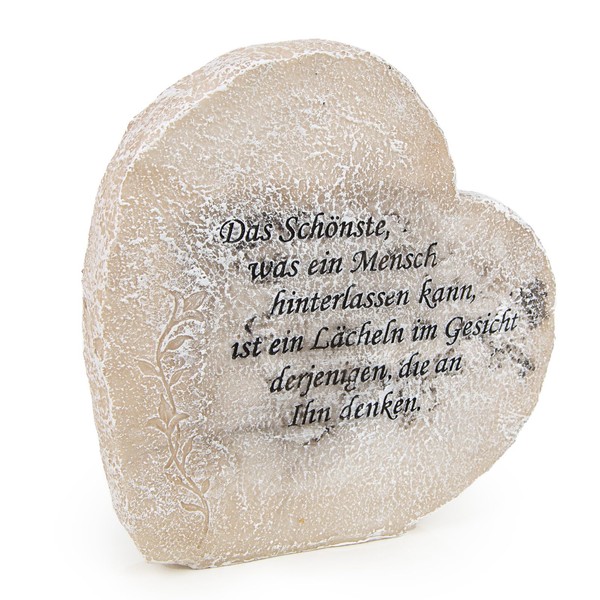 Logbuch-Verlag Grave Decoration Heart with Saying 21.5 x 20.5 x