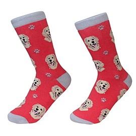 E&S Pets Golden Retriever Socks - Fun Unisex Socks - Crazy Pet Lover - Novelty Socks Funny Gifts for Dog Lovers - Cute Dog Pattern - Casual Crew Socks - One Size Fits most