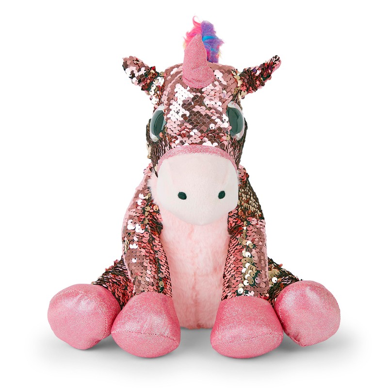 Mousehouse Gifts Sequin Sparkly Unicorn Stuffed Soft Toy 29cm (Pink)