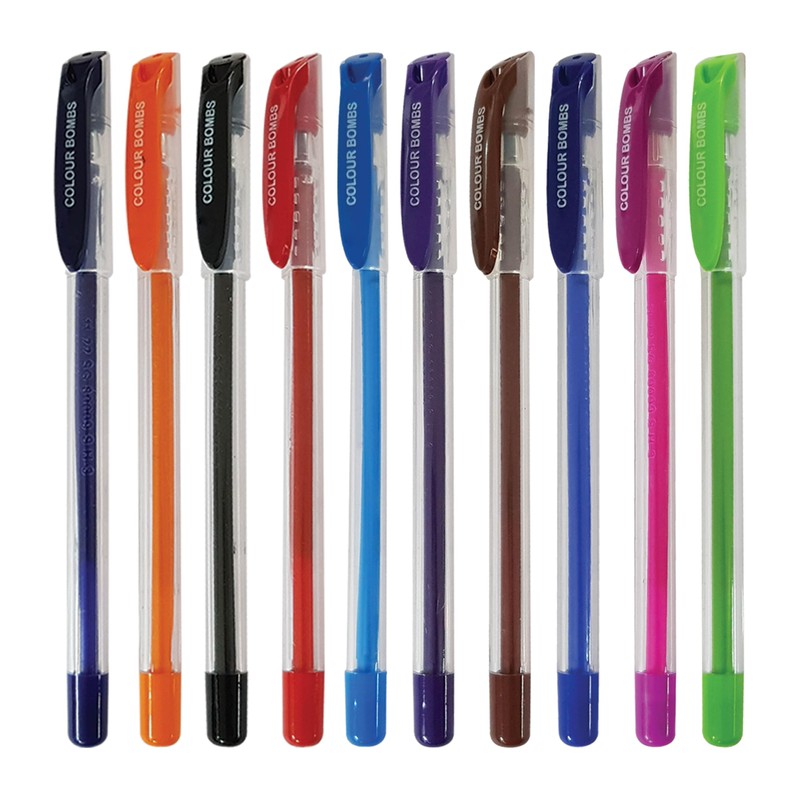 COLBom Gel Pens, MULTICOLOUR, Medium Point (1.0mm), Pack of 10,